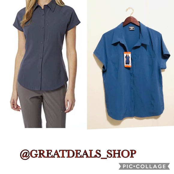 32 Degrees Tops - ‼️32 DEGREES‼️ NAVY COOL BUTTON SHIRT